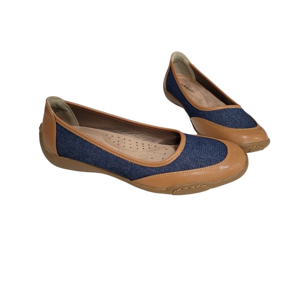 Array Cascade Ballet Flats Slip On Two Toned Upper Size 8 Narrow
